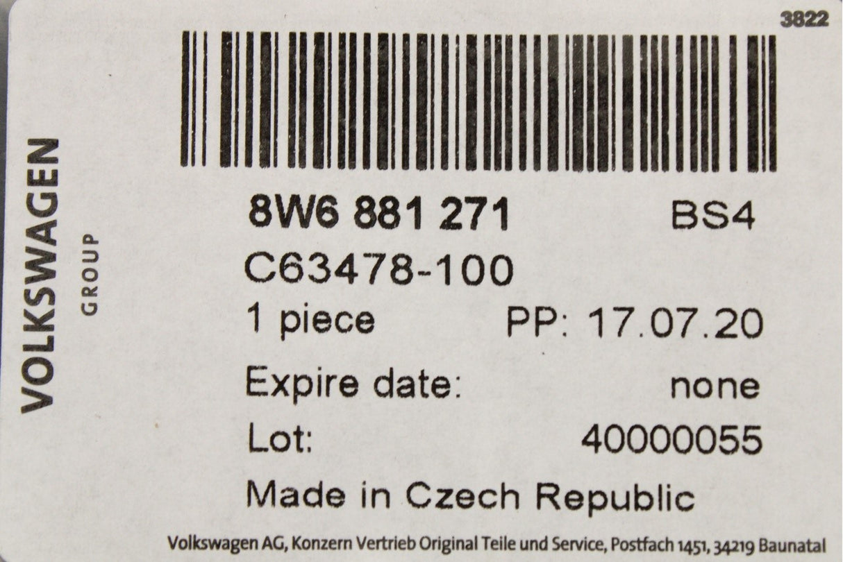 Audi A5 S5 RS5 17-on front seat backrest release cable (left) 8W6881271