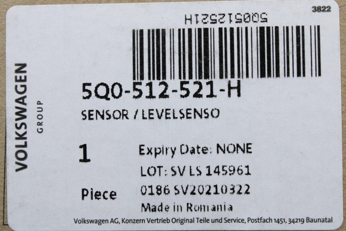 VW T-Roc Audi Q2 Skoda SEAT Headlight level sensor (Left) 5Q0512521H