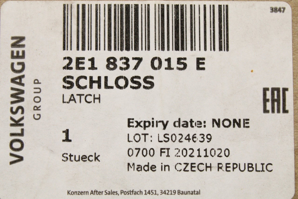 VW Crafter 2006-2016 LHD door lock (front left) 2E1837015E