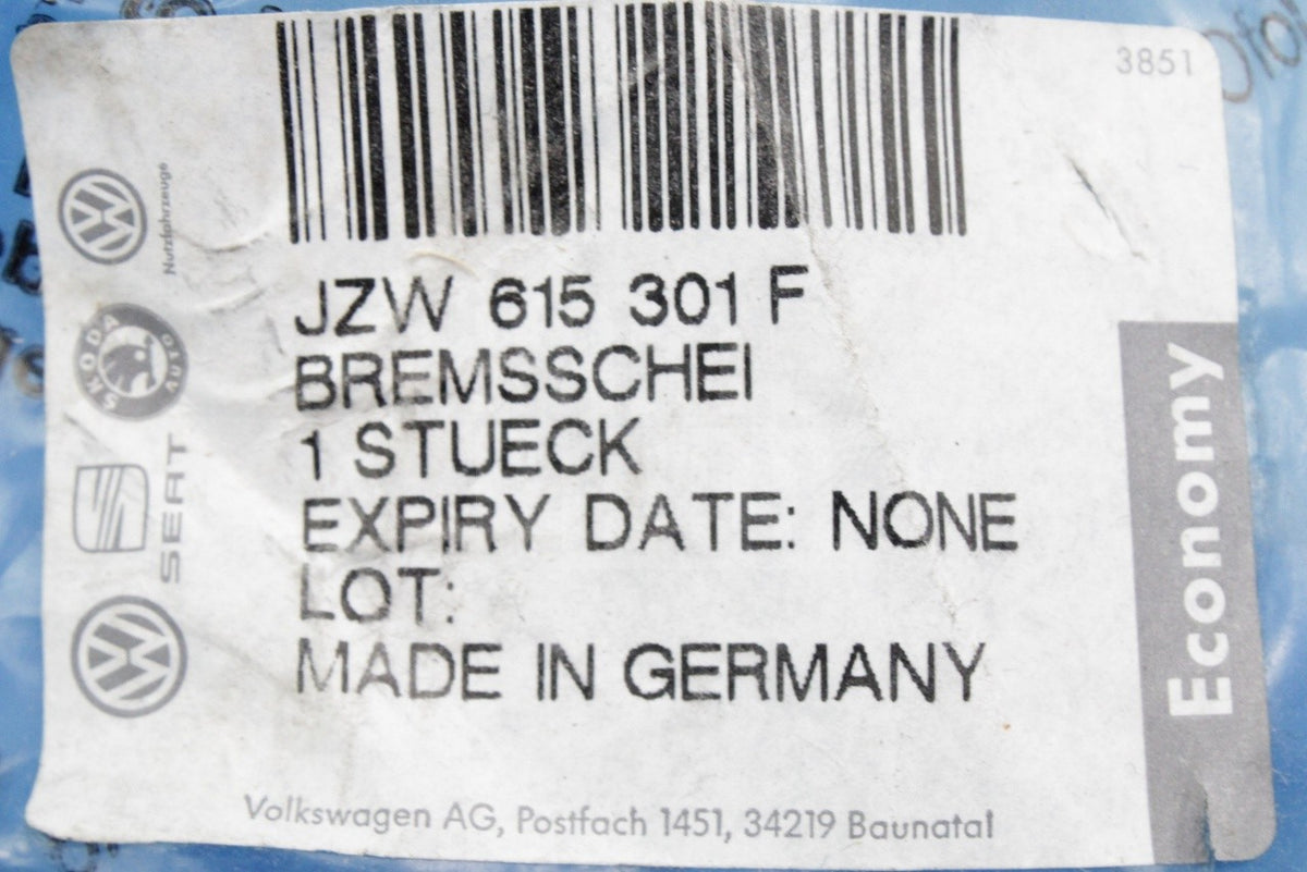 Genuine VW Passat B5 Skoda SEAT front brake discs 288x25 (x2) JZW615301F