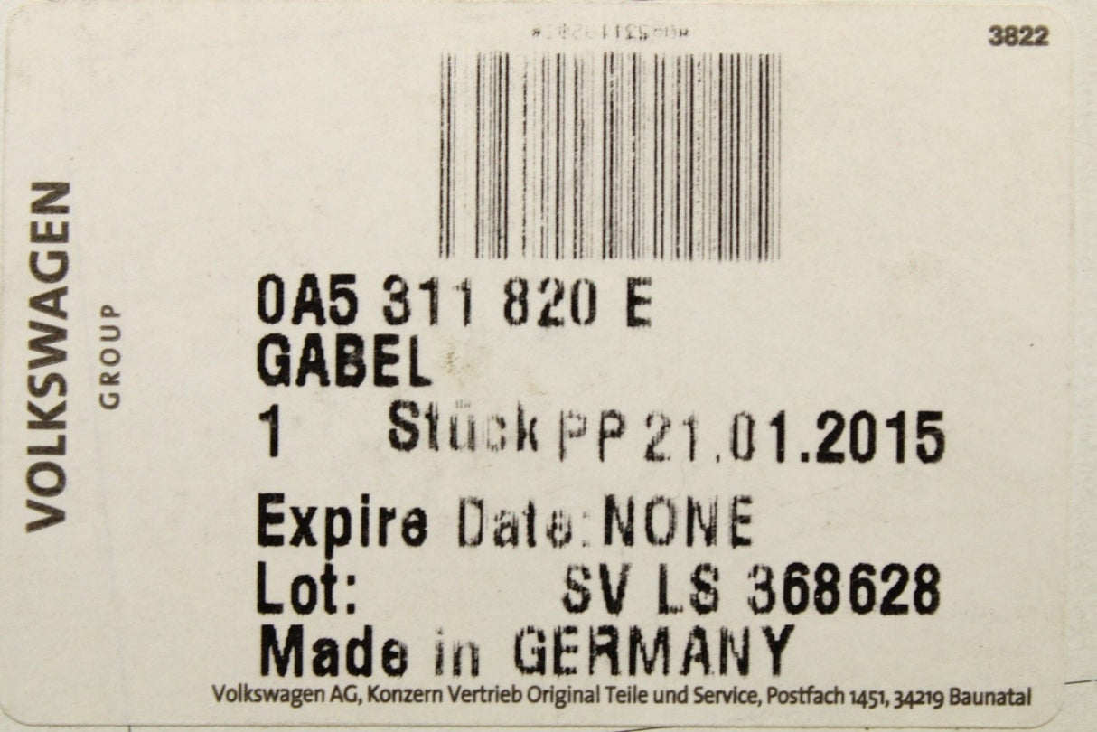 VW Transporter Crafter 2004-on reverse gear selector fork 0A5311820E