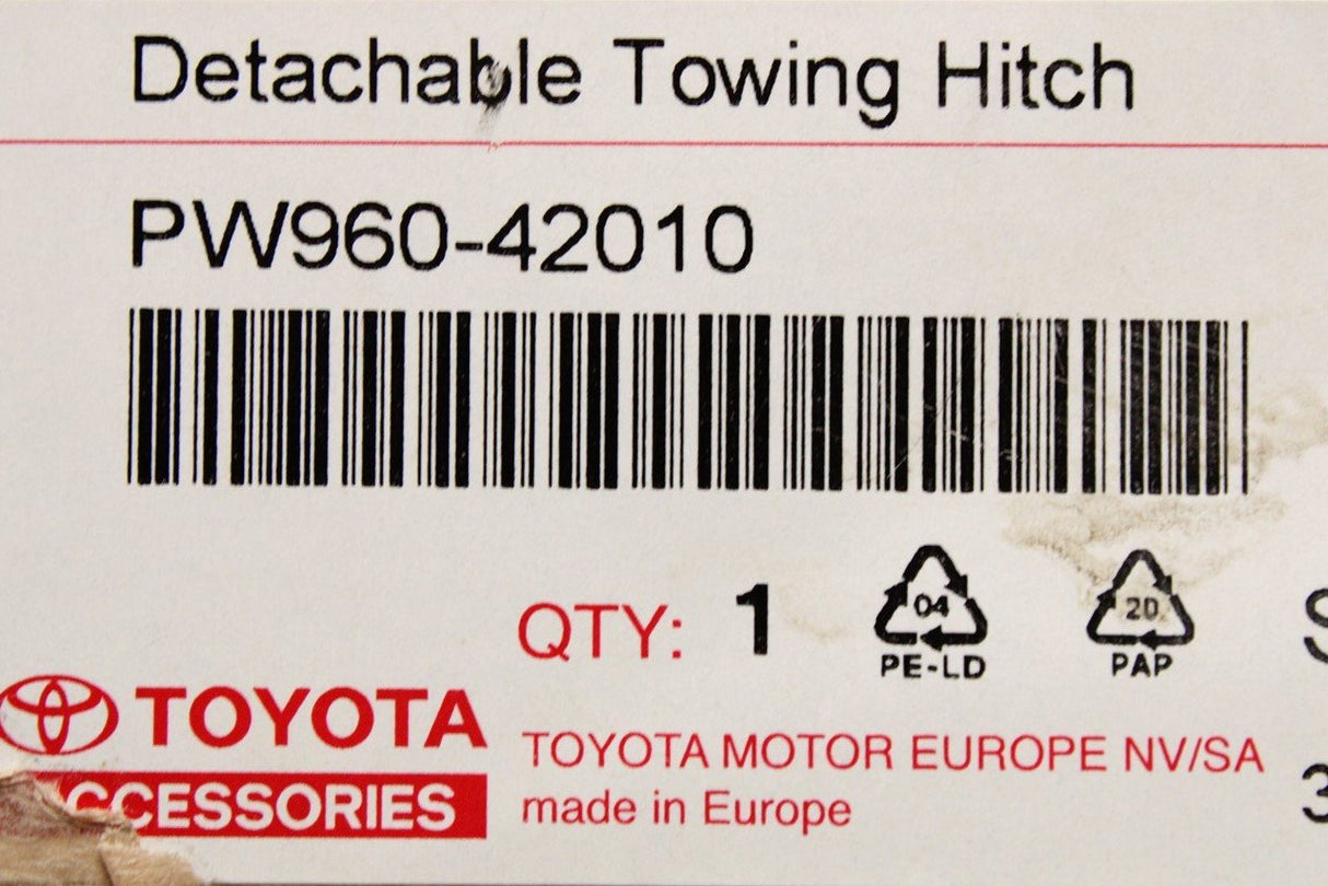 Toyota RAV4 PHEV vertical detachable towing hitch tow bar PW960-42010