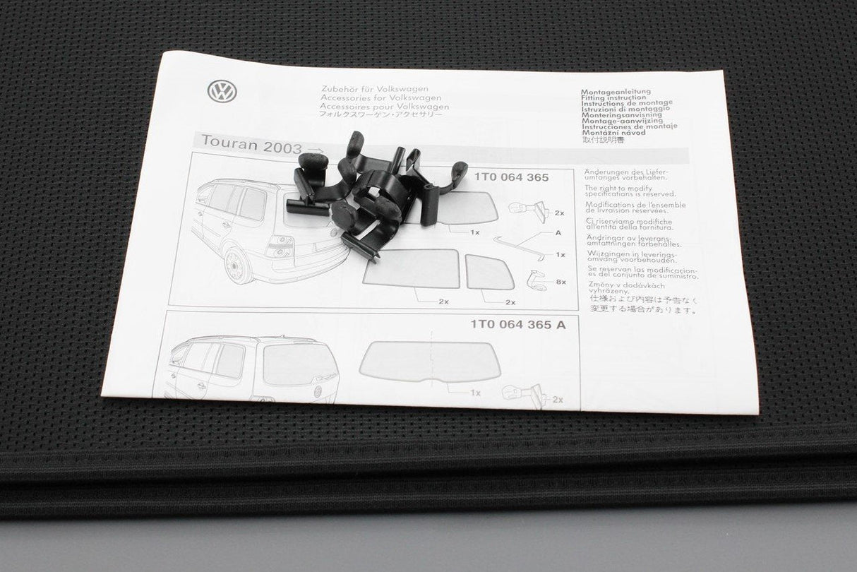 VW Touran 2011-15 rear door window sun shade blind set 1T0064363