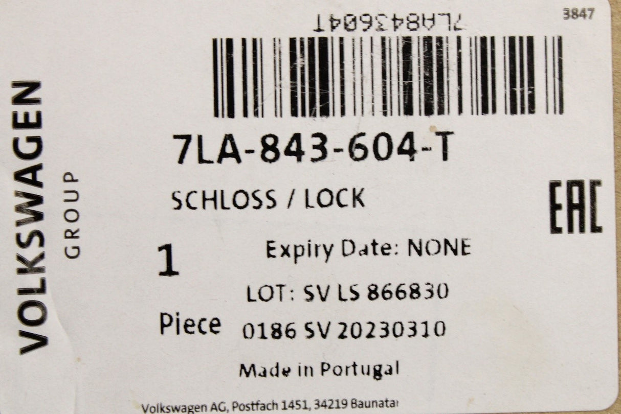 VW Caddy ID.Buzz Transporter T6.1 sliding door lock (right) 7LA843604T