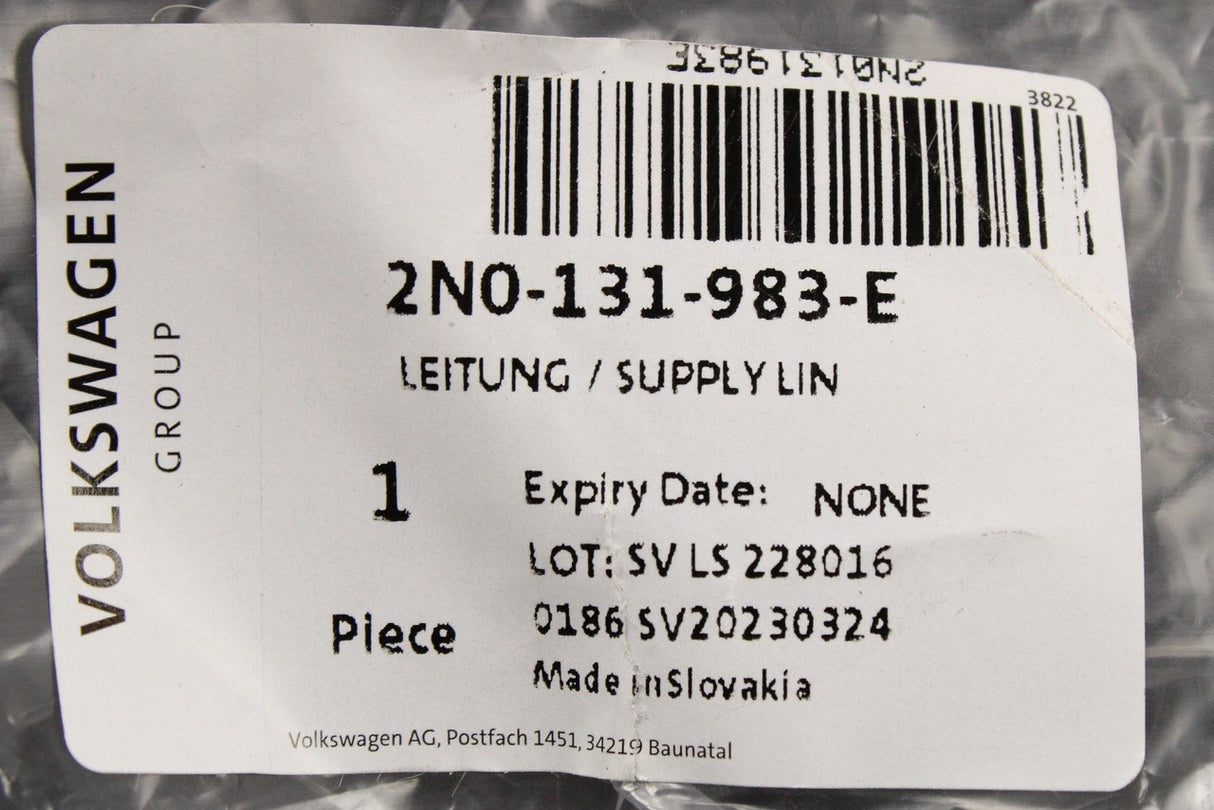 VW Crafter 17-on adblue reduction agent supply line pipe 2N0131983E