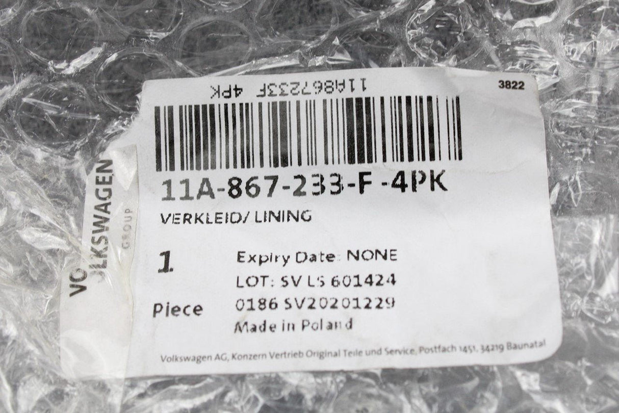 VW ID.4 2021- left upper A pillar trim in black 11A867233F 4PK
