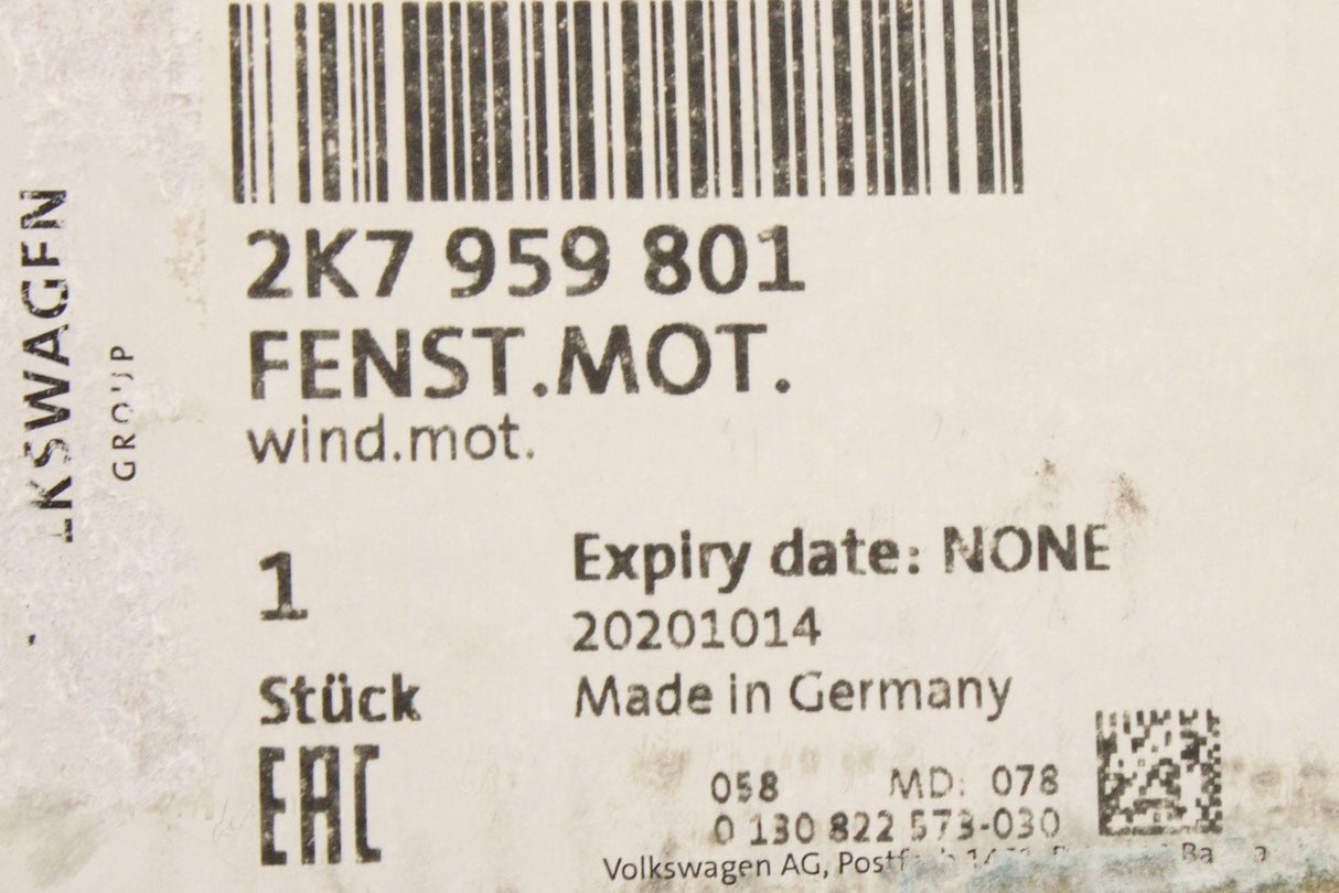 VW Caddy 2021-on window regulator motor (front left) 2K7959801