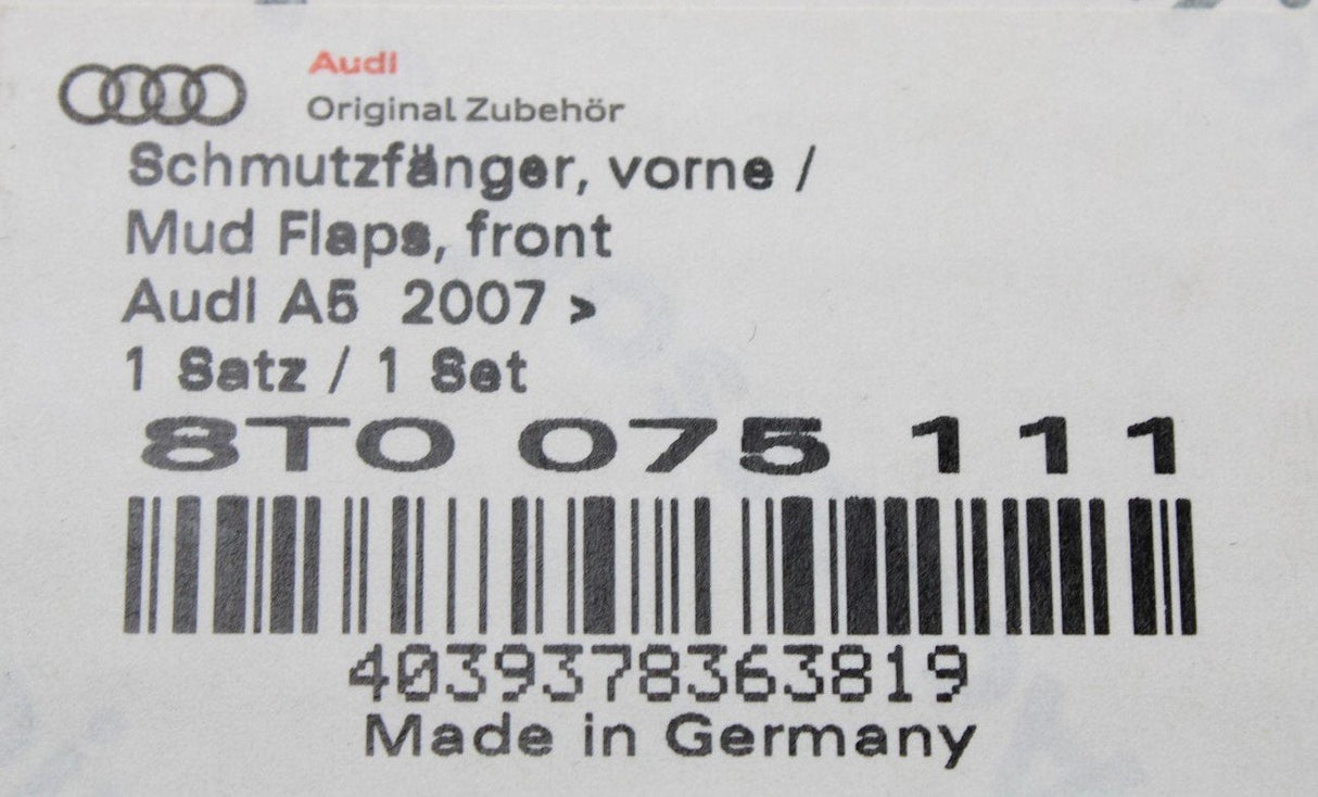 Audi A5 2008-2016 mud flaps set (front) 8T0075111