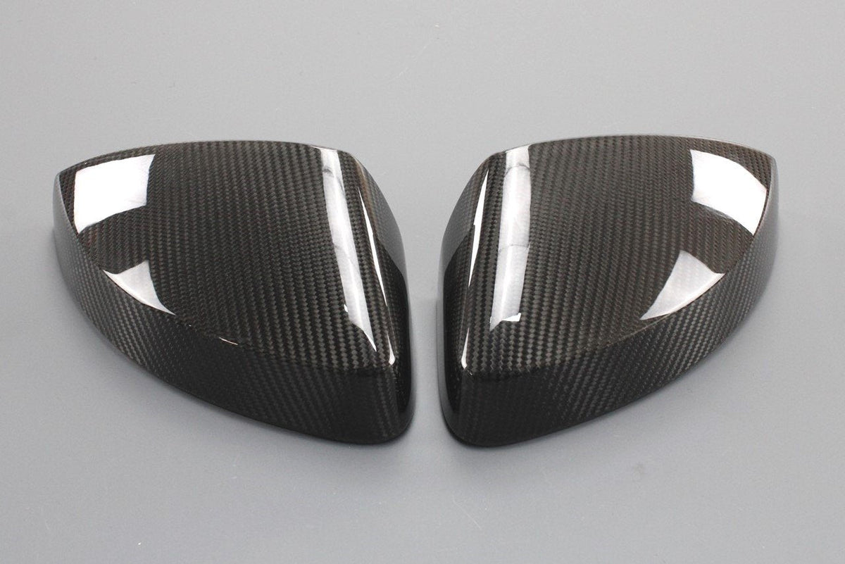 Audi A3 S3 RS3 2013-on accessory carbon fibre mirror caps 8V0072530B 3Q0, view 1