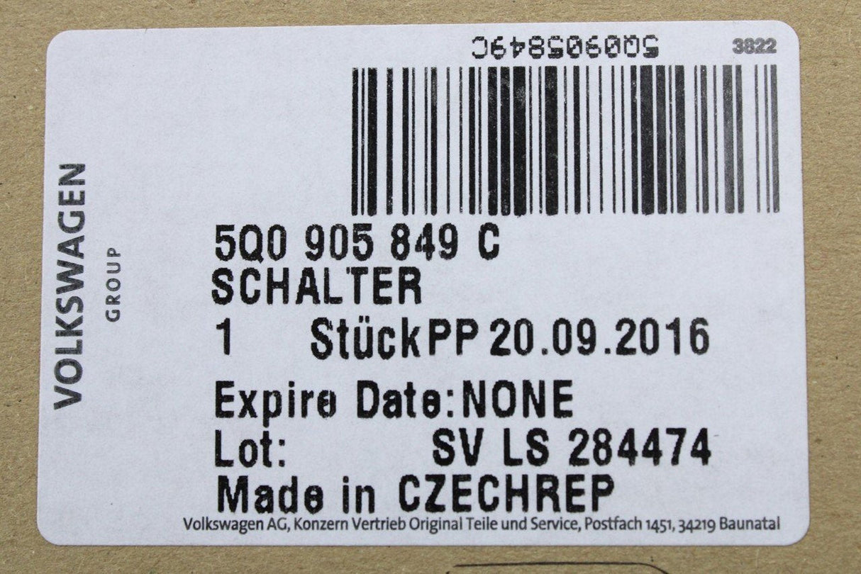 VW Audi Skoda SEAT ignition barrel starter switch 5Q0905849C