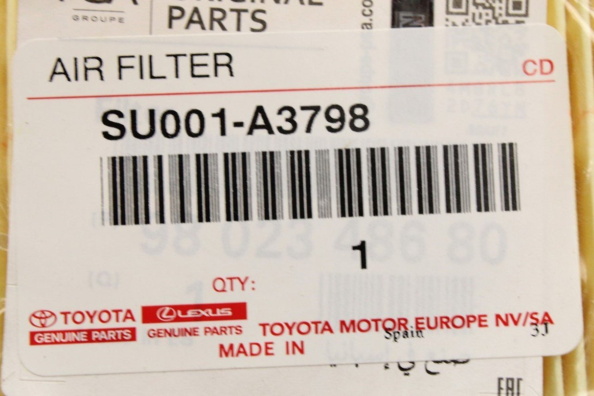 Toyota Proace 2016-on air filter element SU001-A3798