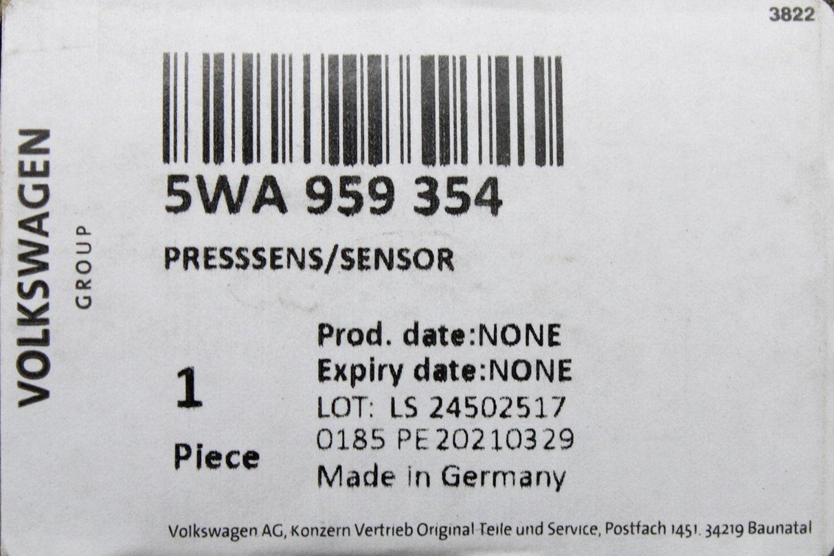 VW Golf MK8 Audi A3 RS3 2017-Onward air bag pressure sensor 5WA959354
