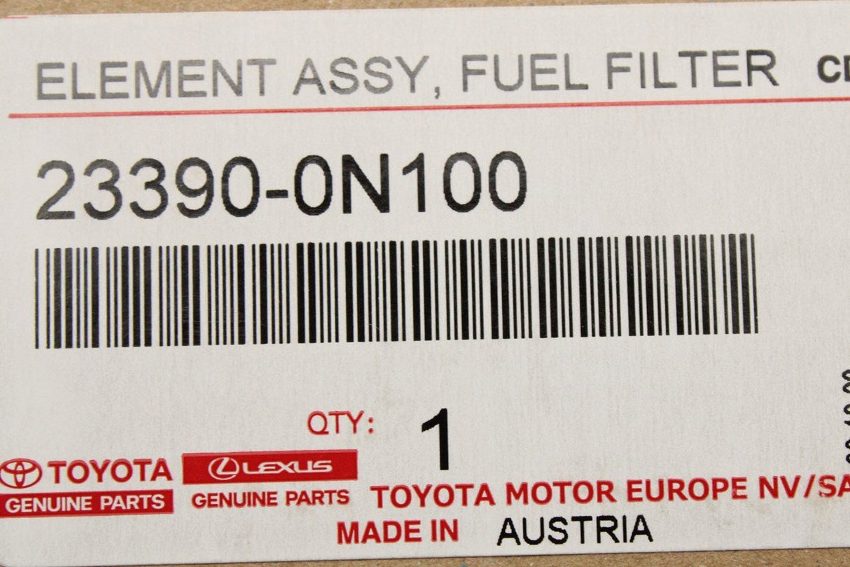 Toyota Yaris 2011-2020 fuel filter element with seal 23390-0N100