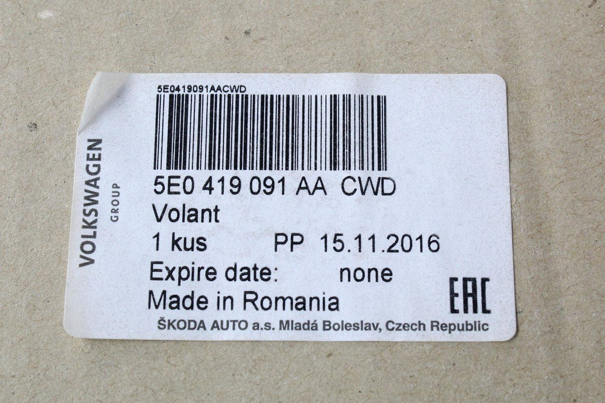 Skoda Octavia 5E Rapid Superb leather steering wheel 5E0419091AA CWD