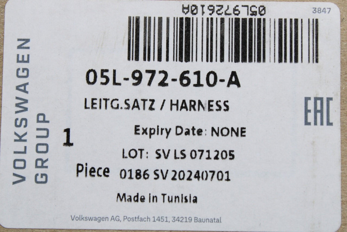 VW Golf Audi Skoda SEAT CUPRA 2.0 TDI engine wiring harness 05L972610A