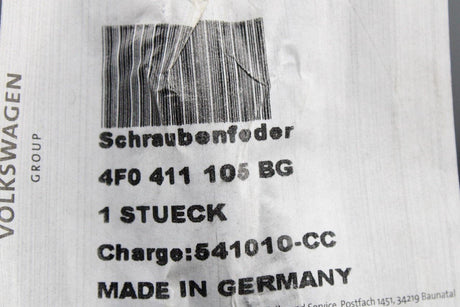 Audi A6 S6 Quattro 2005-2011 coil spring (front) 4F0411105BG