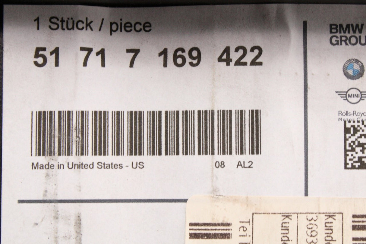 BMW X5 X6 2006-19 lower centre engine bay partition cover 51717169422