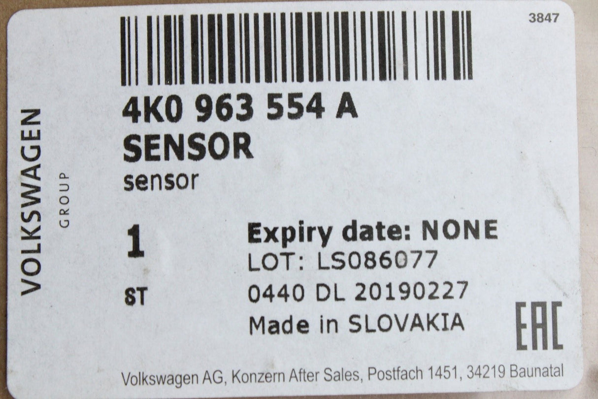 Audi A6 RS6 A7 RS7 19-26 rear seat occupation sensor (centre) 4K0963554A