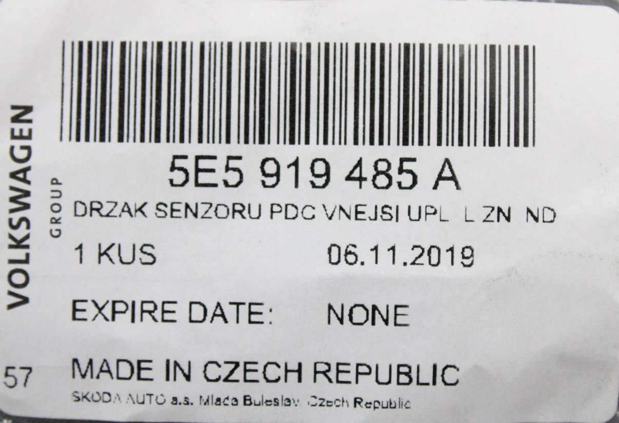 Skoda Octavia 2013-on Parking sensor bracket (rear, left) 5E5919485A