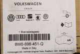 Audi A4 2016-on A5 2017-on brake pads (rear) 8W0698451Q