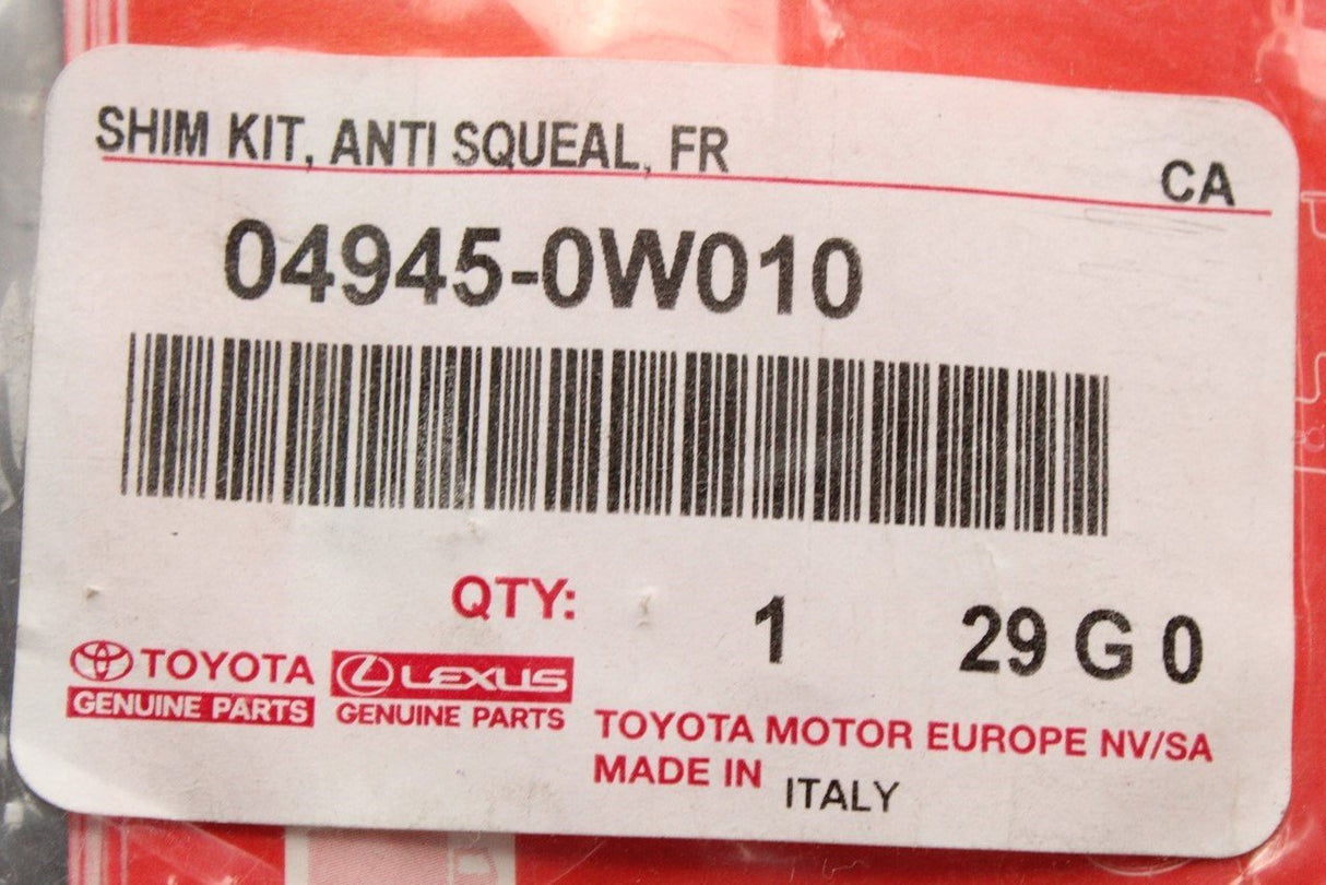Lexus IS F 2007-2014 brake shim kit (front) 04945-0W010