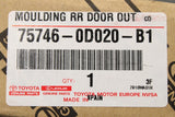Toyota Yaris Cross 21-on door moulding trim (rear right) 75746-0D020-B1