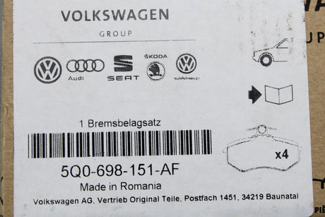 VW Golf GTI MK7 MK7.5 brake pads for 312x25mm brakes (front) 5Q0698151AF