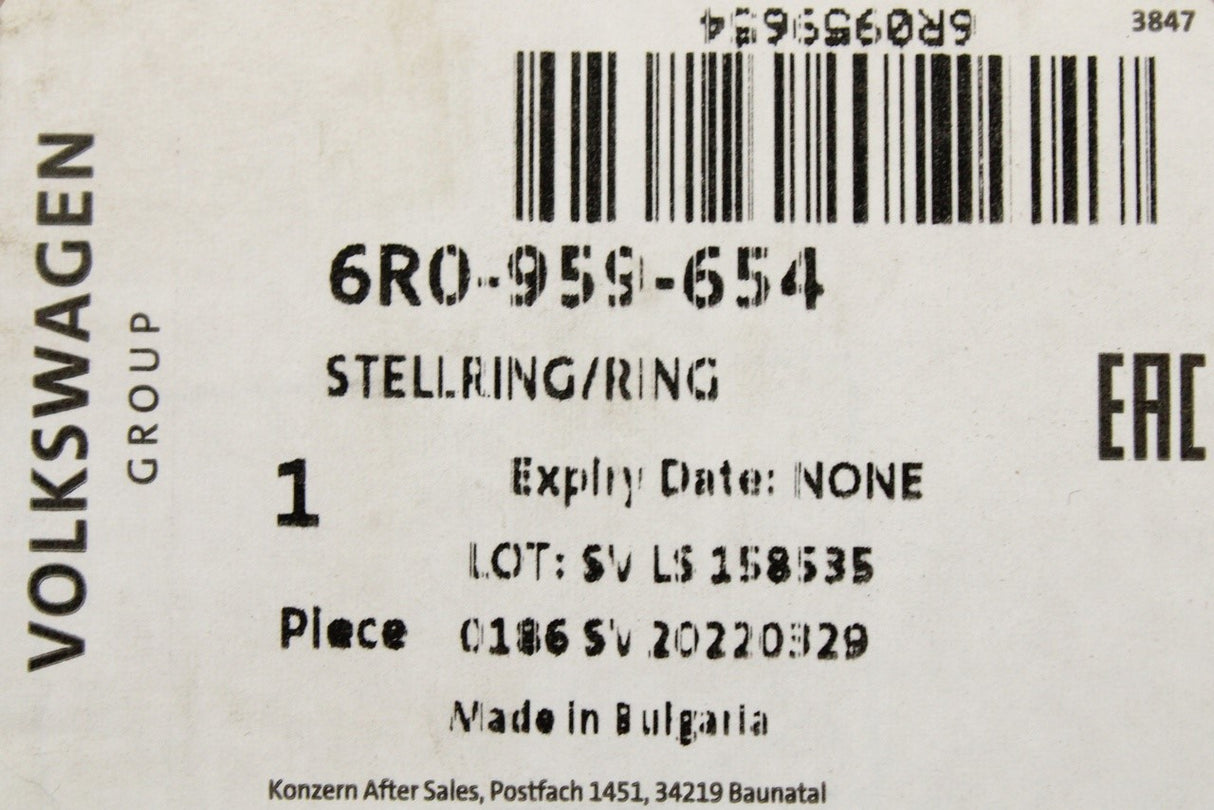 VW Polo Transporter Skoda Fabia SEAT 10-20 clock spring squib 6R0959654