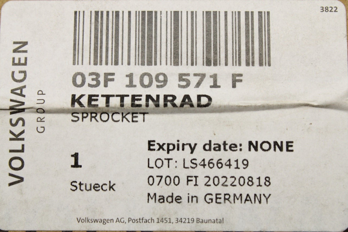 VW Polo Audi A1 Skoda SEAT camshaft timing sprocket (1.2 TSI) 03F109571F