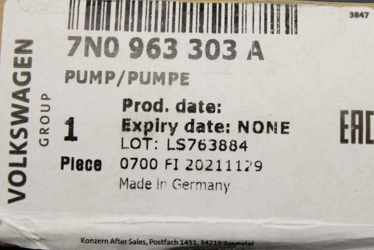 VW Golf MK7 Caddy Transporter T6 Audi A3 2013-on fuel pump 7N0963303A