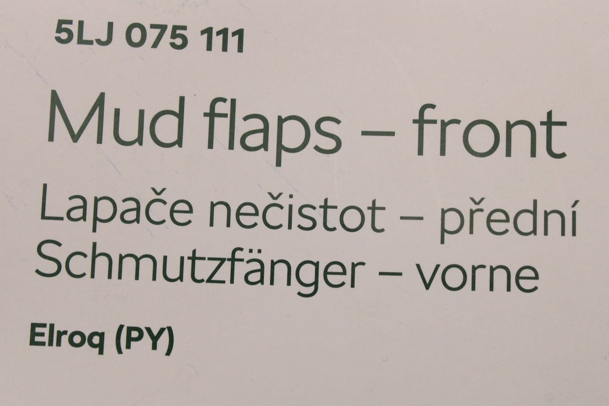 Skoda Elroq 2025-on accessory front mud flaps set 5LJ075111