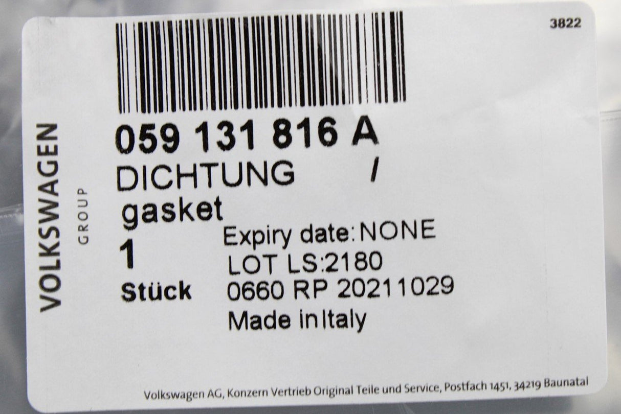 VW Touareg Audi EGR valve to EGR cooler gasket seal (3.0 TDI) 059131816A