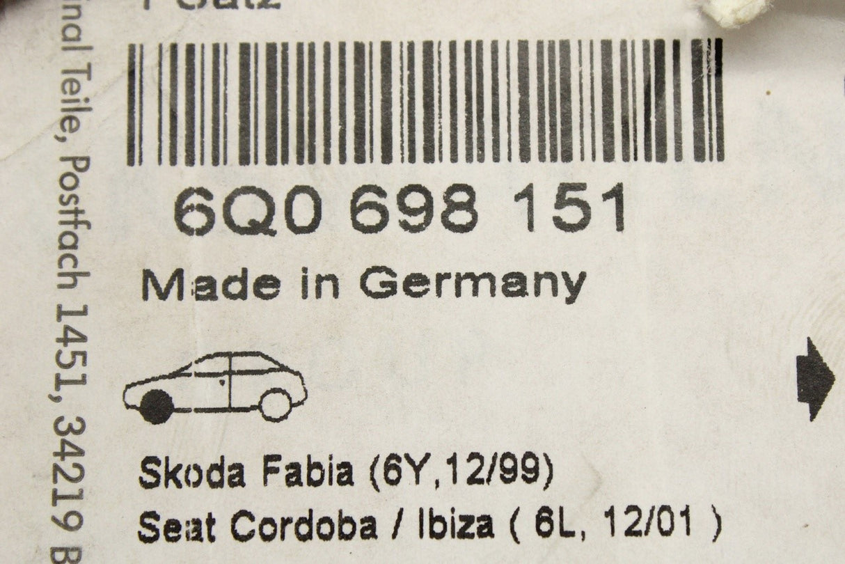 VW Polo Fox Skoda Fabia SEAT Ibiza 2000-10 brake pads (front) 6Q0698151