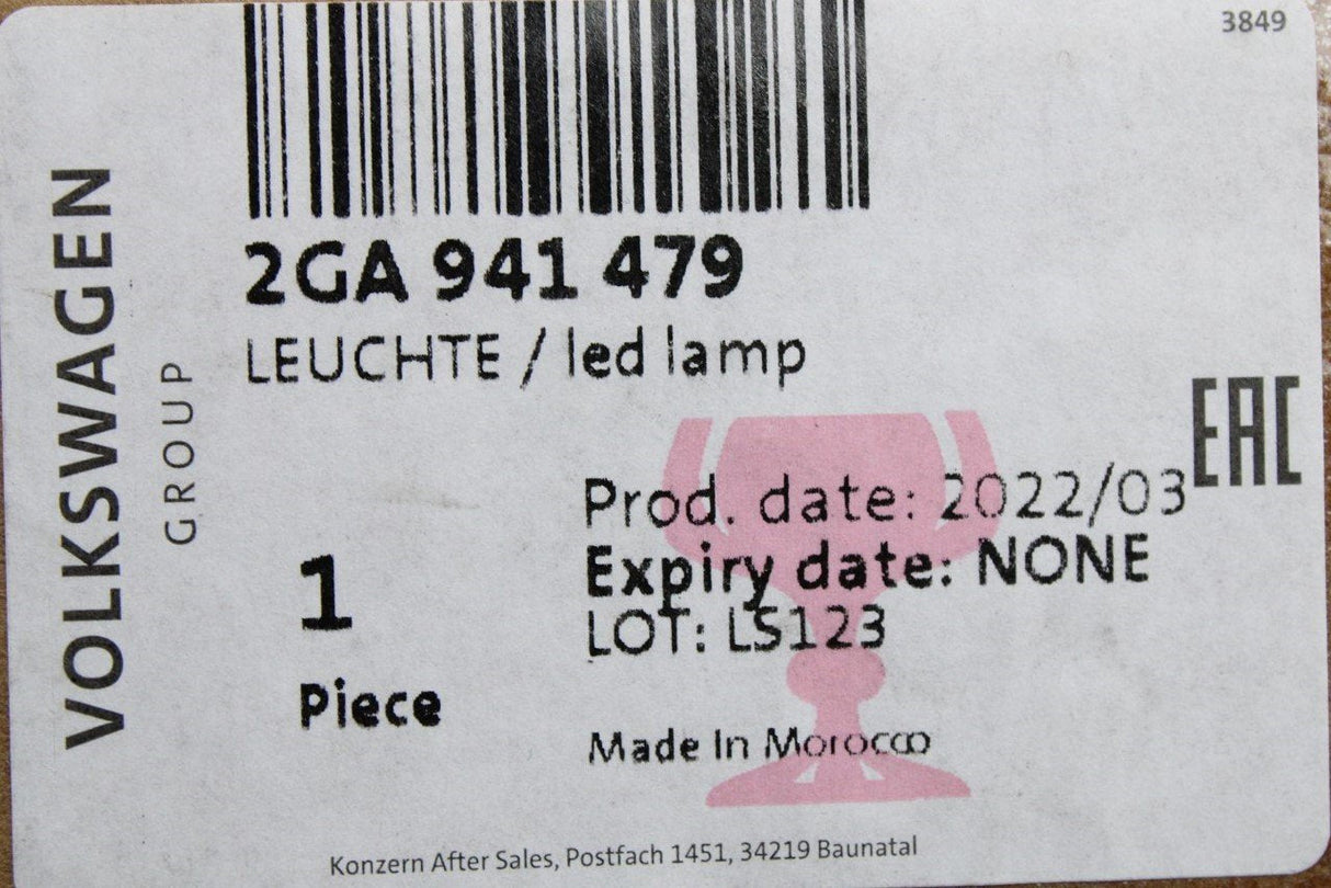 VW T-Roc 2018-on LED daytime running light ballast unit (left) 2GA941479