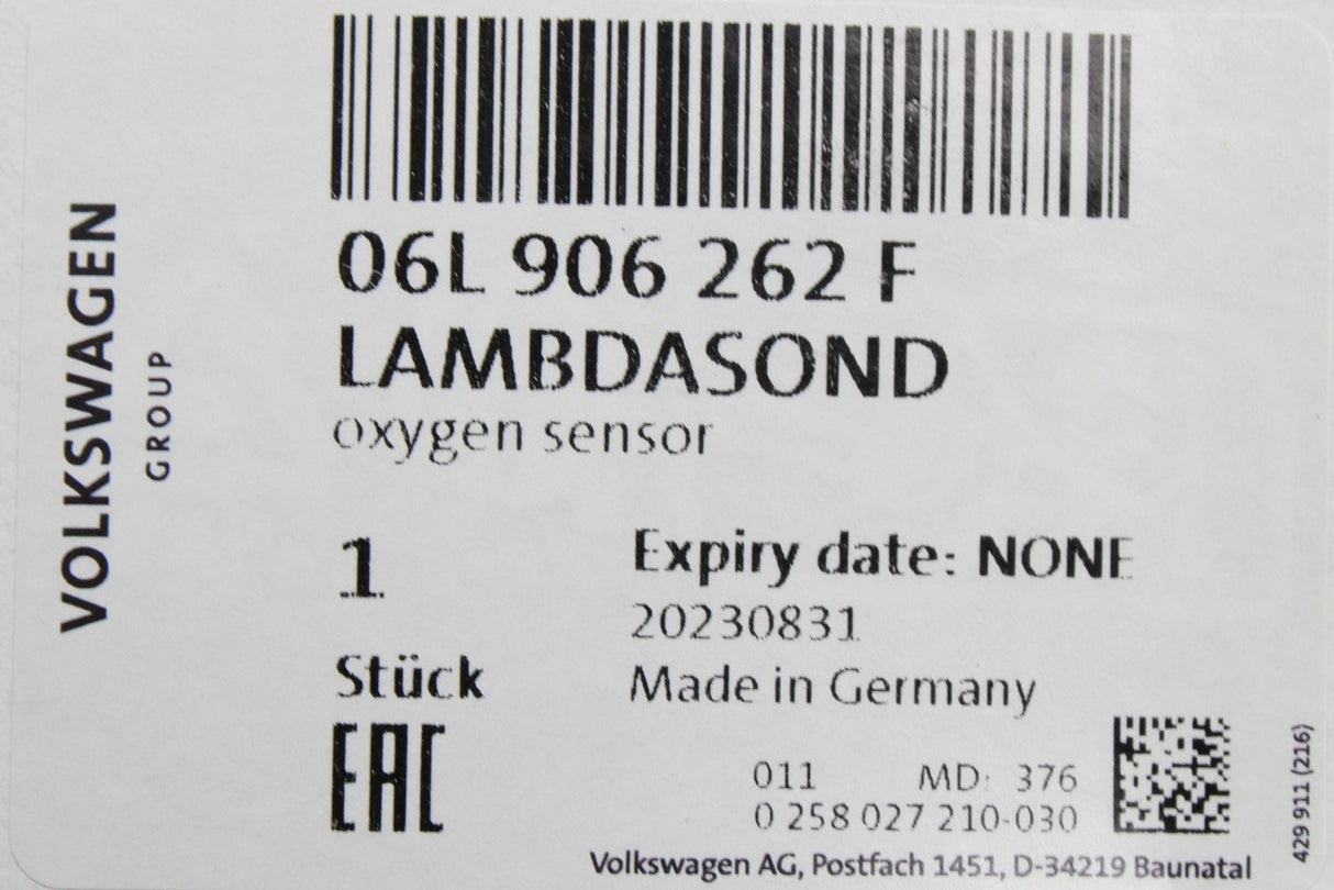 Audi A4 A5 A6 A7 2.0 TFSI lambda probe (pre-catalsyt) 06L906262F