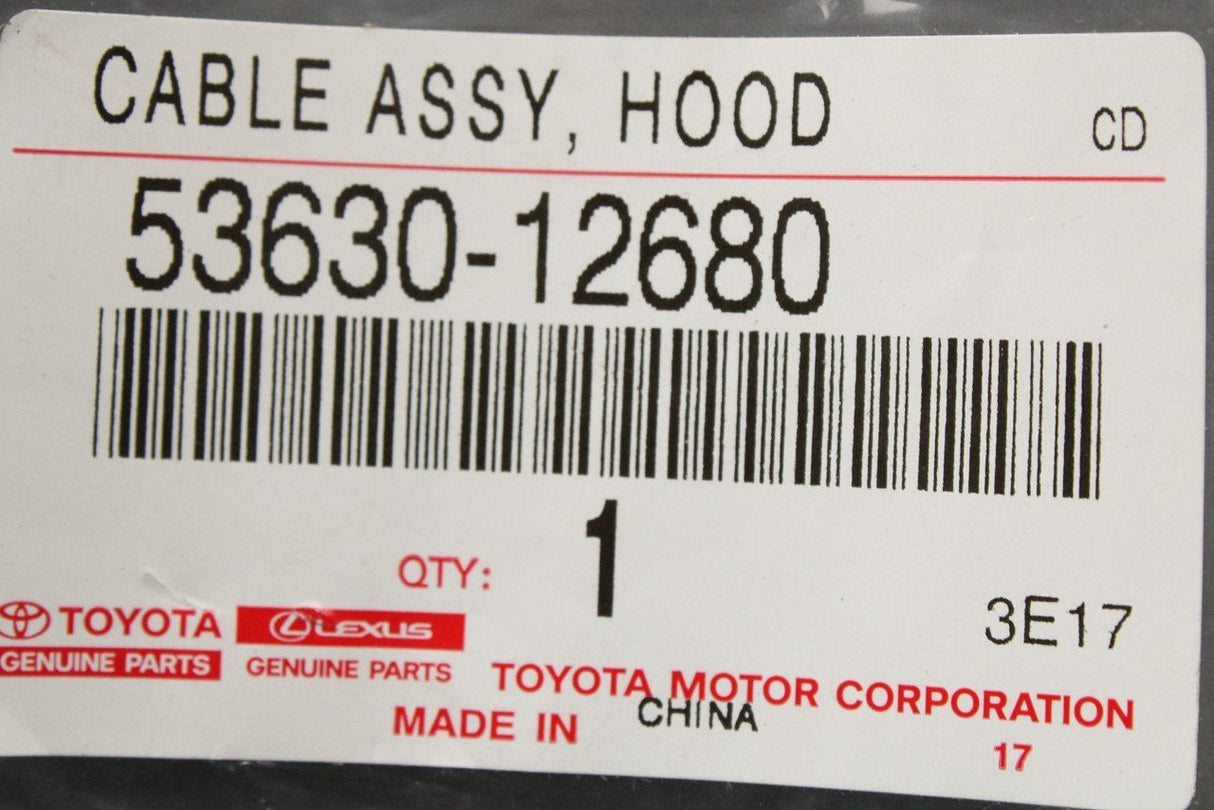 Toyota Auris hybrid 2012-18 bonnet release cable 53630-12680