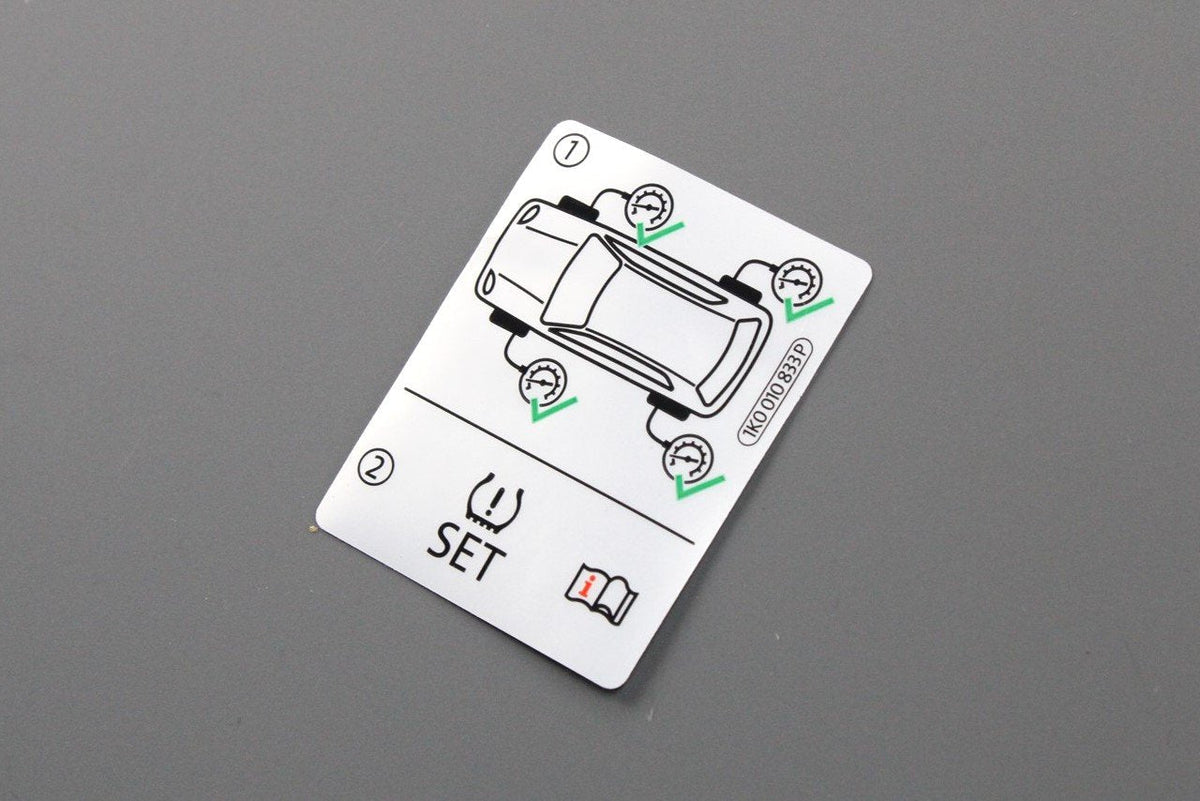 VW Audi Skoda SEAT tyre pressure monitoring system sticker 1K0010833P, view 1