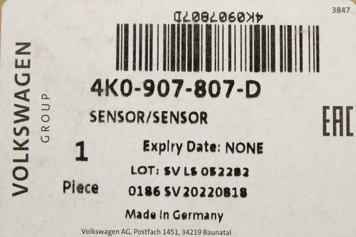 Audi A6 A7 2019-on 3.0 V6 TDI NOx sensor (pre dpf) 4K0907807D