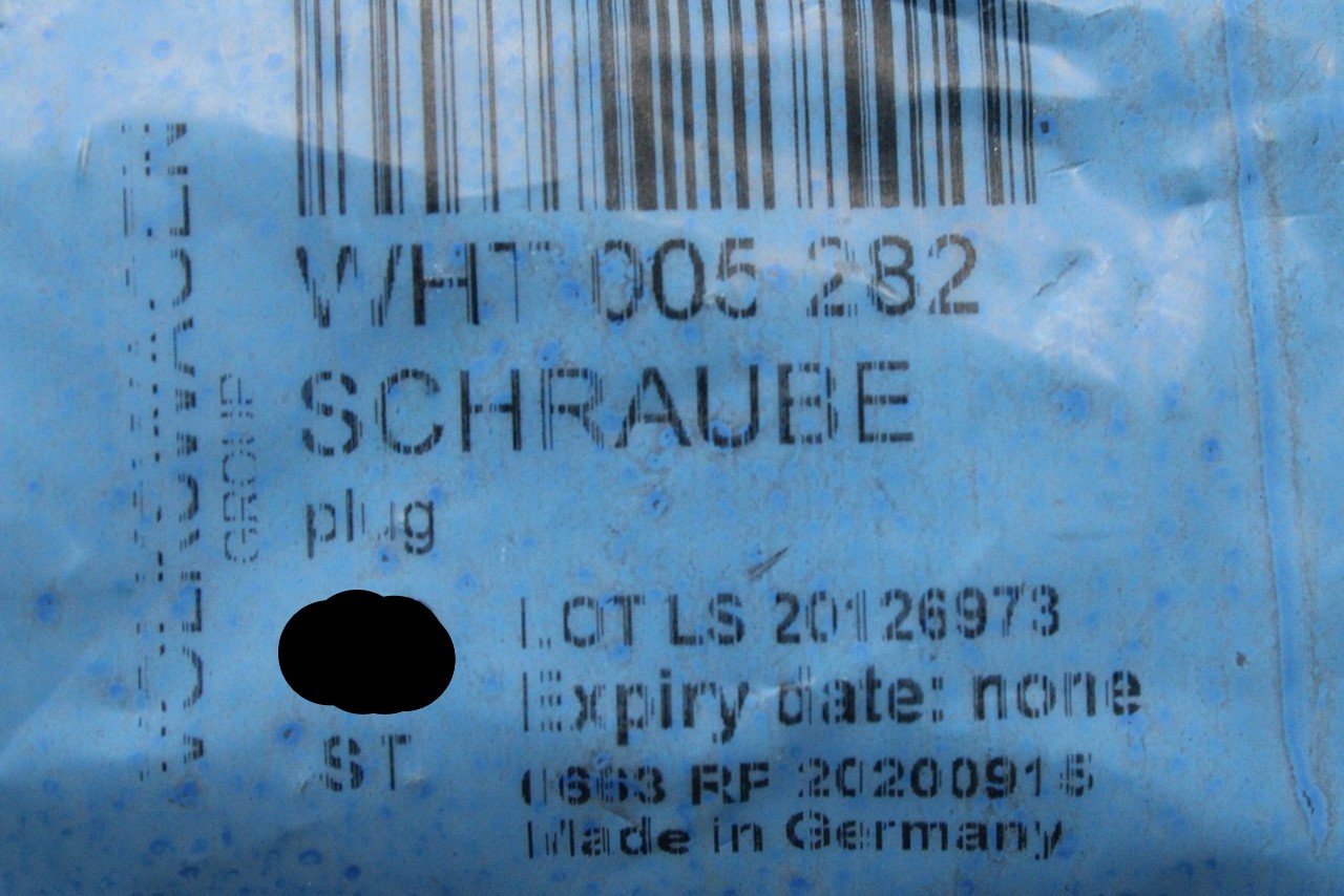 Audi DSG gearbox mechatronic oil sump drain plug M22x1.5 (x1) WHT00528 ...