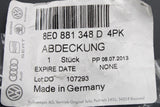 Audi A4 A5 A6 R8 RS4 RS5 front seat rail end cover 8E0881348D 4PK