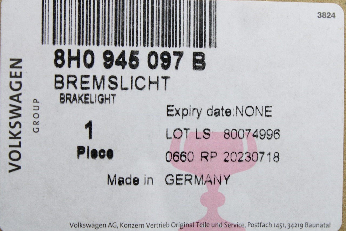 Audi A4 S4 Cabriolet B6 03-06 additional brake light (centre) 8H0945097B