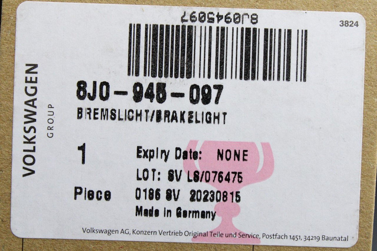 Audi TT TTS TTRS 2007-14 additional rear brake light 8J0945097
