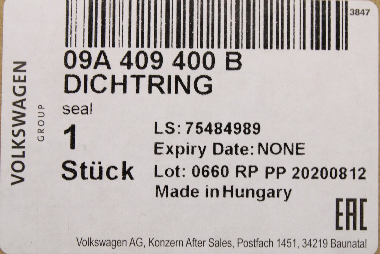 VW Audi Q3 RS3 Skoda SEAT DQ500 4WD gearbox radial shaft seal 09A409400B
