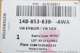 VW ID.7 2024-on rear illuminated 'VW' logo emblem 14B853638 AWA