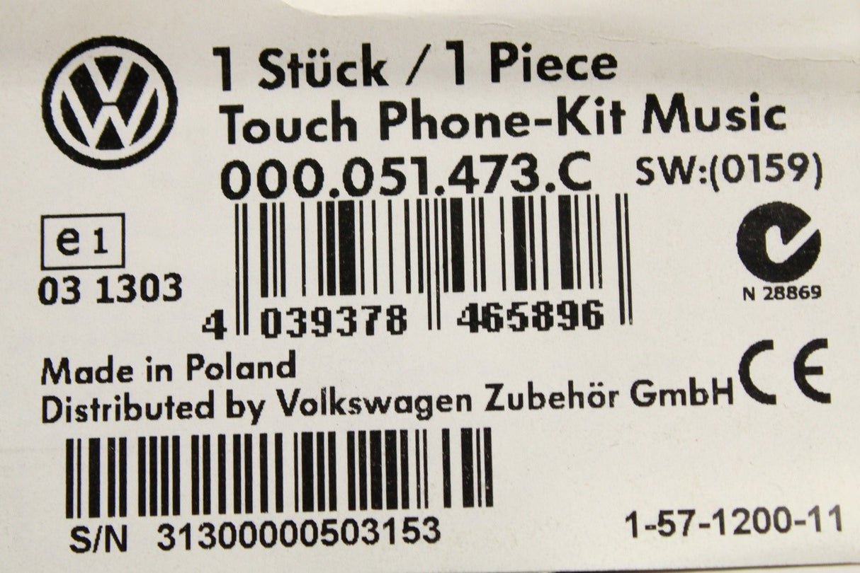 VW Polo 6R 6C 2010-2018 bluetooth touch phone hands-free kit 000051473C