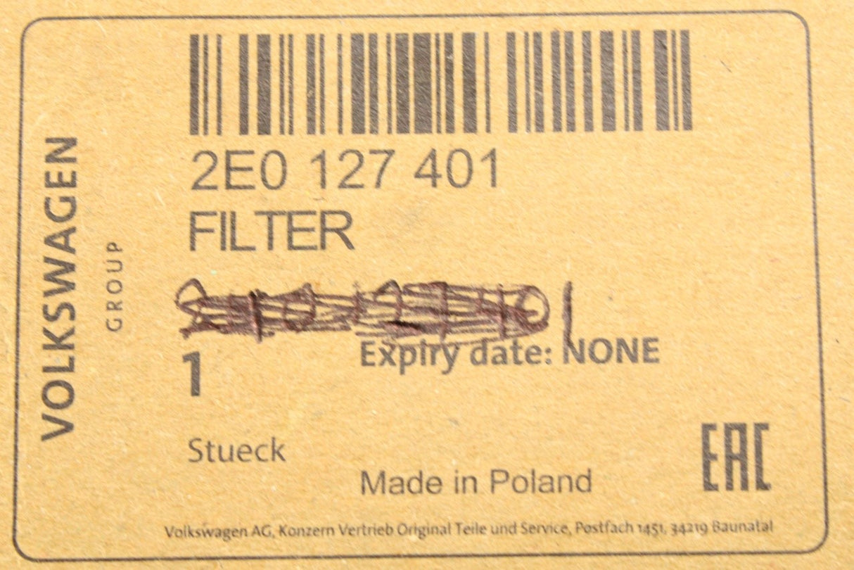 VW Crafter 2012-16 diesel fuel filter 2E0127401