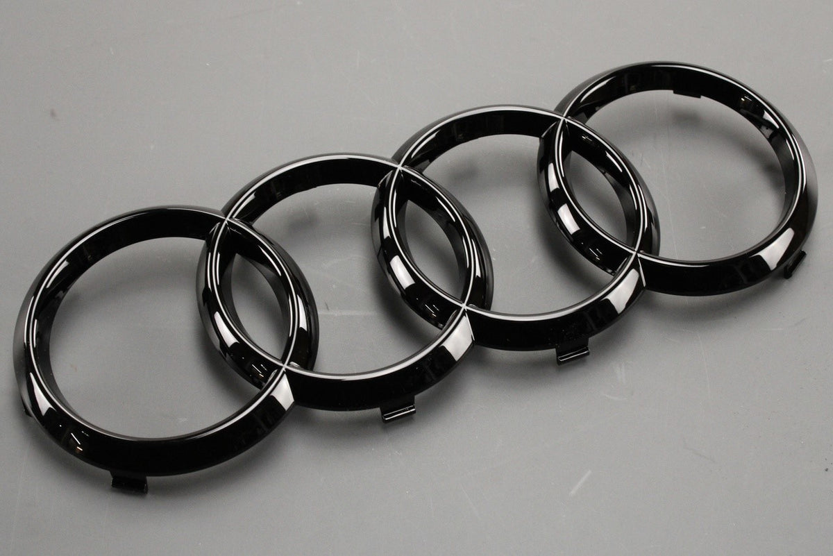 Audi A1 A6 A7 RS6 RS7 2019-on black Audi rings emblem (front) 82A071801, view 1