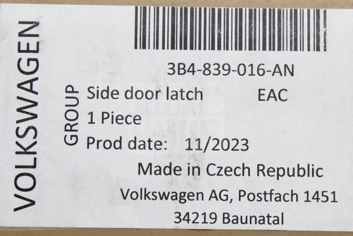 VW Polo 9N 9N3 Skoda Fabia 6Y rear door lock (right) 3B4839016AN