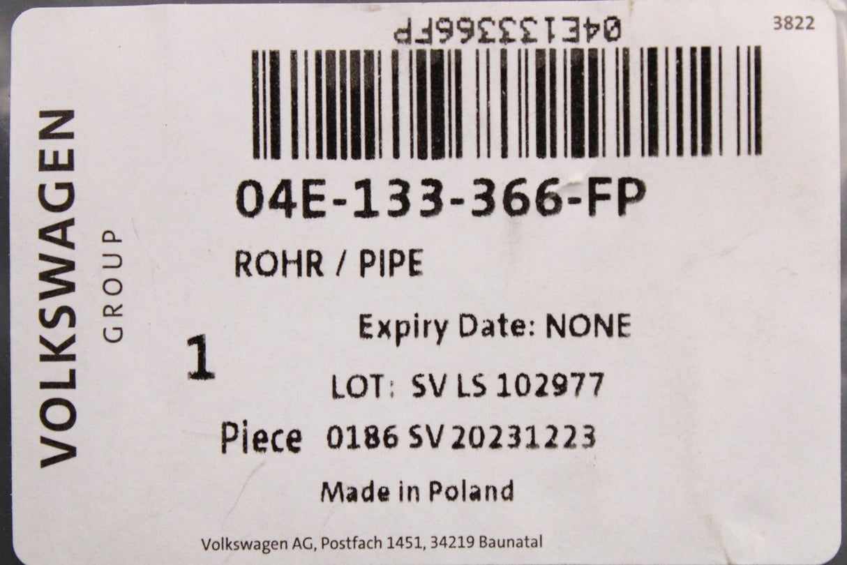 VW Sharan SEAT Alhambra 1.4 TSI breather hose with AKF valve 04E133366FP