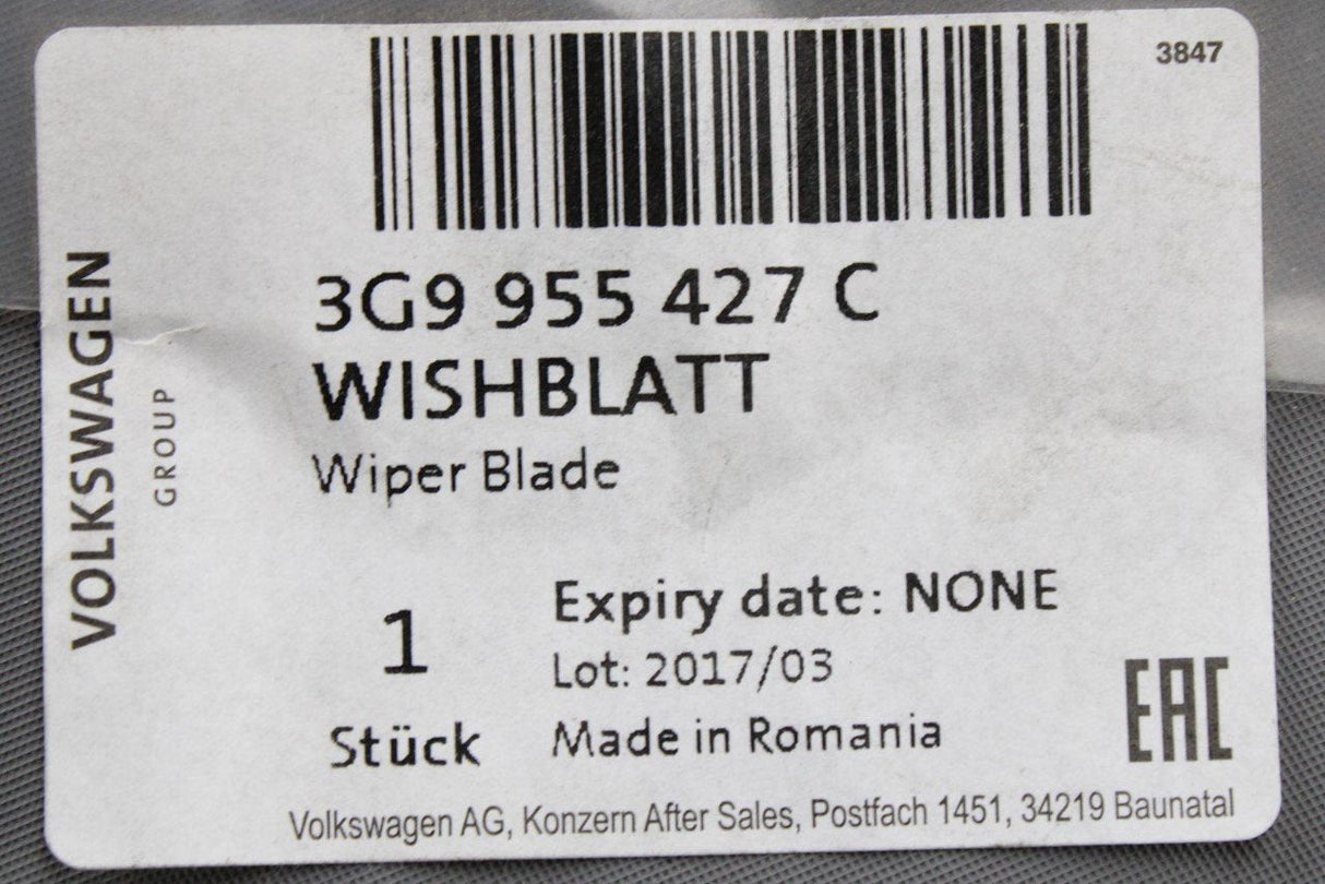 VW Passat Estate B8 2015-Onward rear window wiper blade 3G9955427C